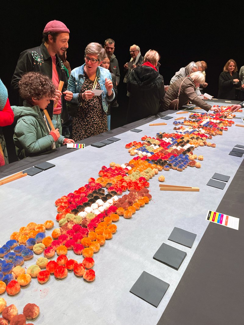 cartographie culinaire, jeu, plan de table, action culturelle culinaire et artistique, chou pâtissier, couleur